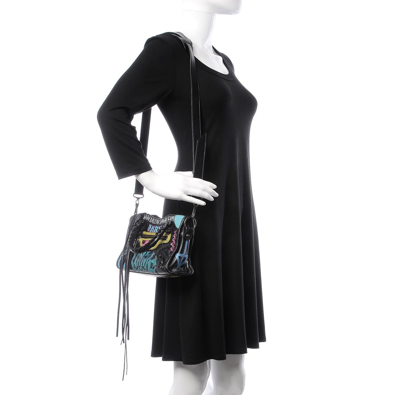 Balenciaga Agneau Arena Graffiti All Over Classic Hardware Mini City Black Multicolor 3 of 8