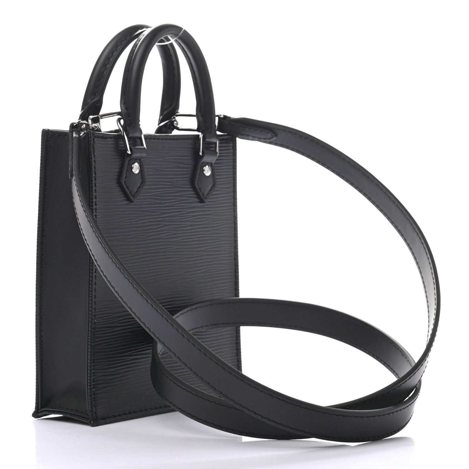 Louis Vuitton Epi Petit Sac Plat Black 2 of 8