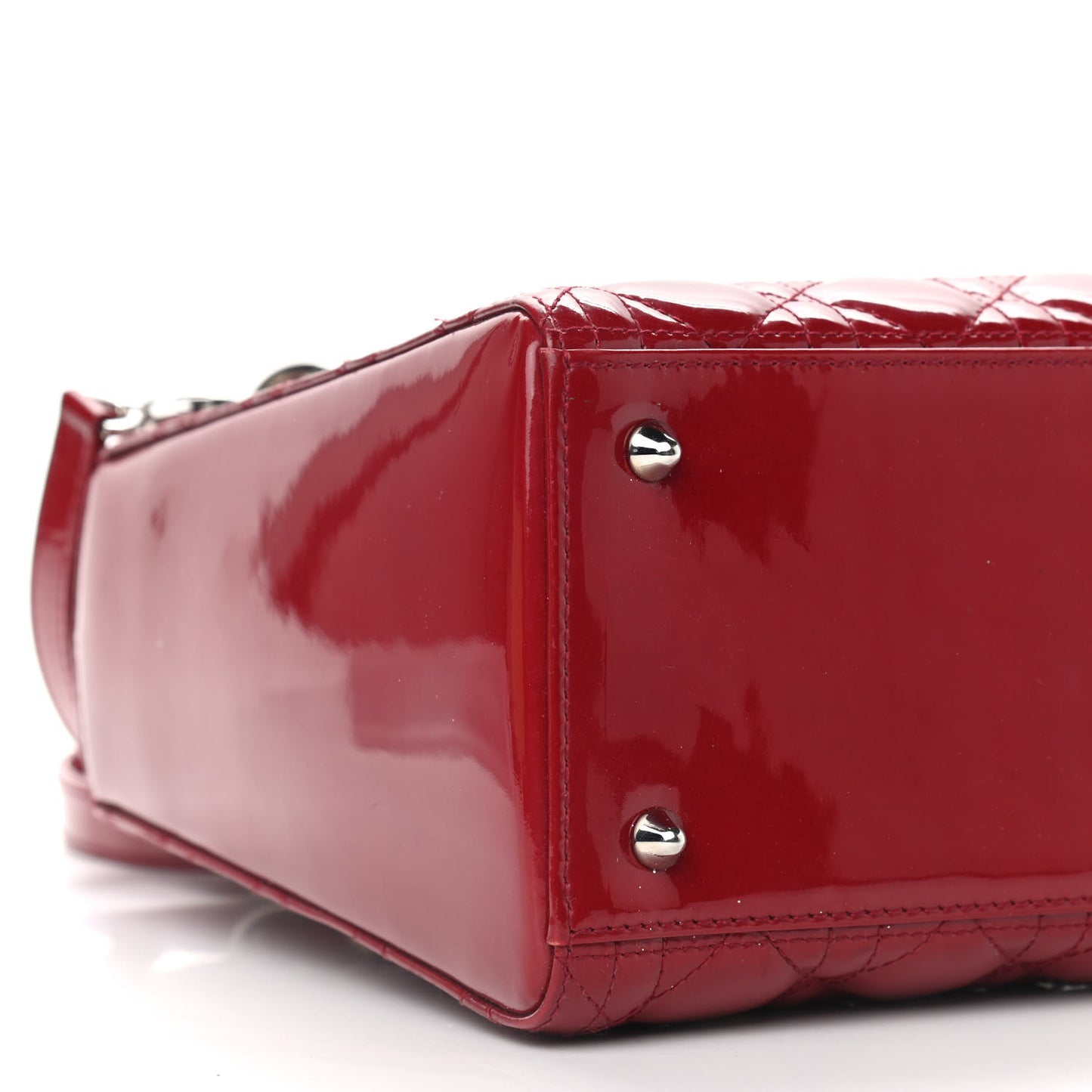 Patent Cannage Medium Lady Dior Red