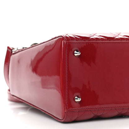 Christian Dior Patent Cannage Medium Lady Dior Red 11 of 12