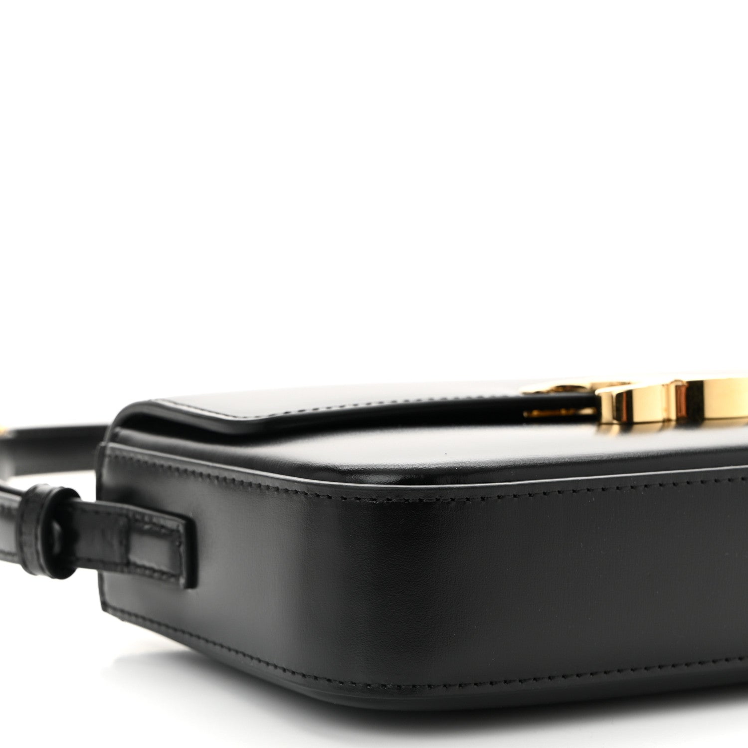 Celine Shiny Calfskin Triomphe Shoulder Bag Black 8 of 9