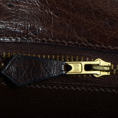 Hermes Ostrich Kelly Sellier 32 Chocolate 14 of 17