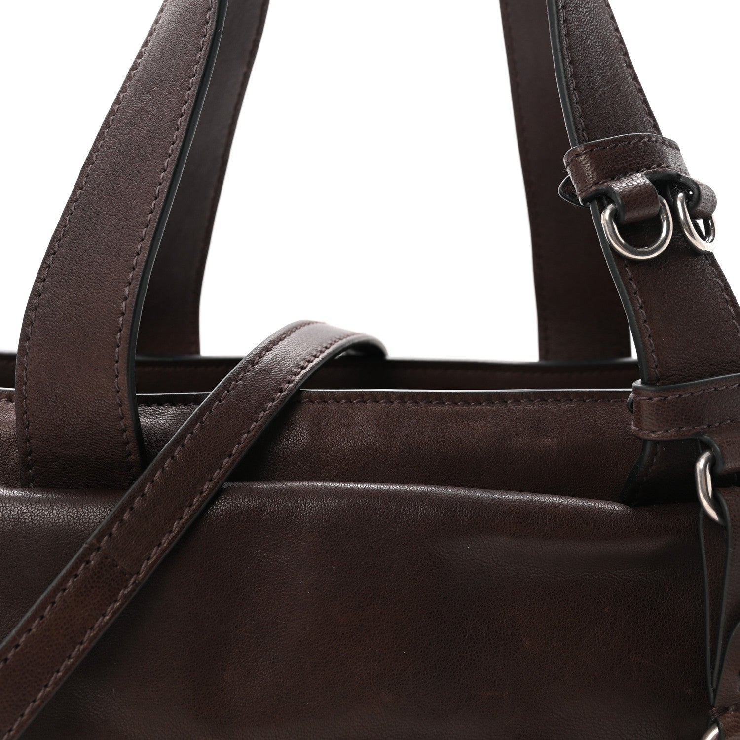 Miu Miu Nappa Utilitaire Shopping Tote Dark Brown 7 of 9