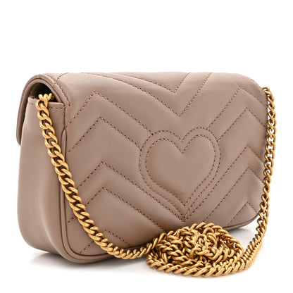 Gucci Calfskin Matelasse Super Mini GG Marmont Shoulder Bag Porcelain Rose 3 of 10