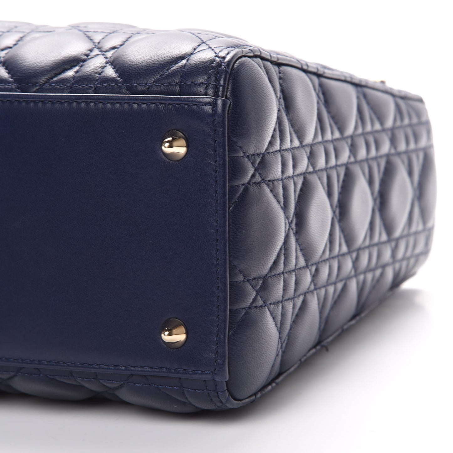 Lambskin Cannage Medium Lady Dior Navy Blue