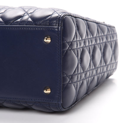 Christian Dior Lambskin Cannage Medium Lady Dior Navy Blue 9 of 12