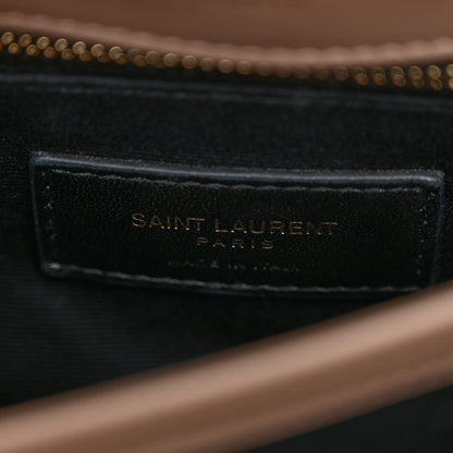 Saint Laurent Calfskin Y Quilted Monogram Toy Loulou Crossbody Bag Dark Beige 6 of 11