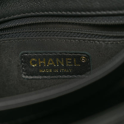 Chanel Grained Calfskin Small Chevron Chic Top Handle Flap Black 6 of 11