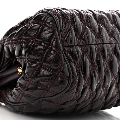 Marc Jacobs Metallic Calfskin Quilted The Kid Stam Plum 9 of 10