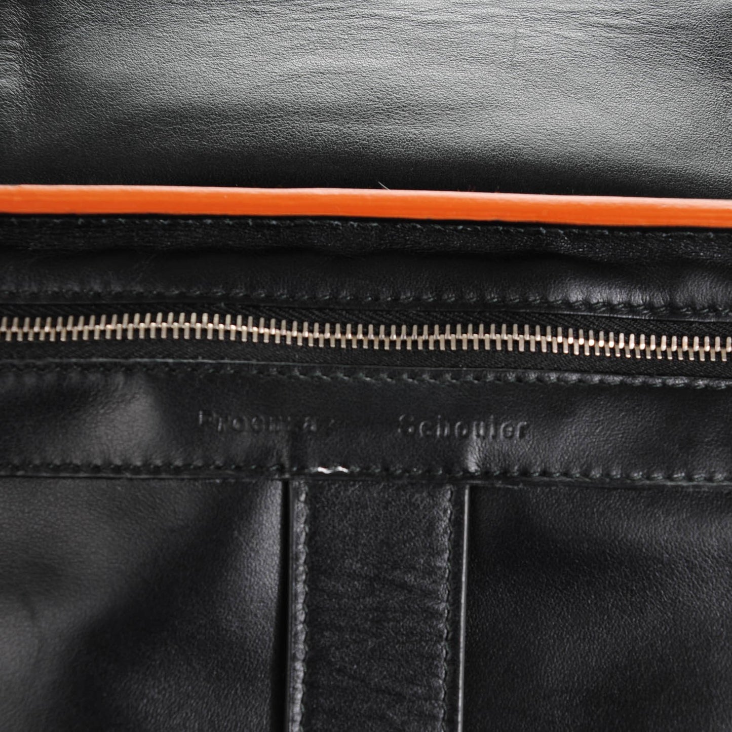 Calfskin Medium Whipstitch PS1 Satchel Black Orange