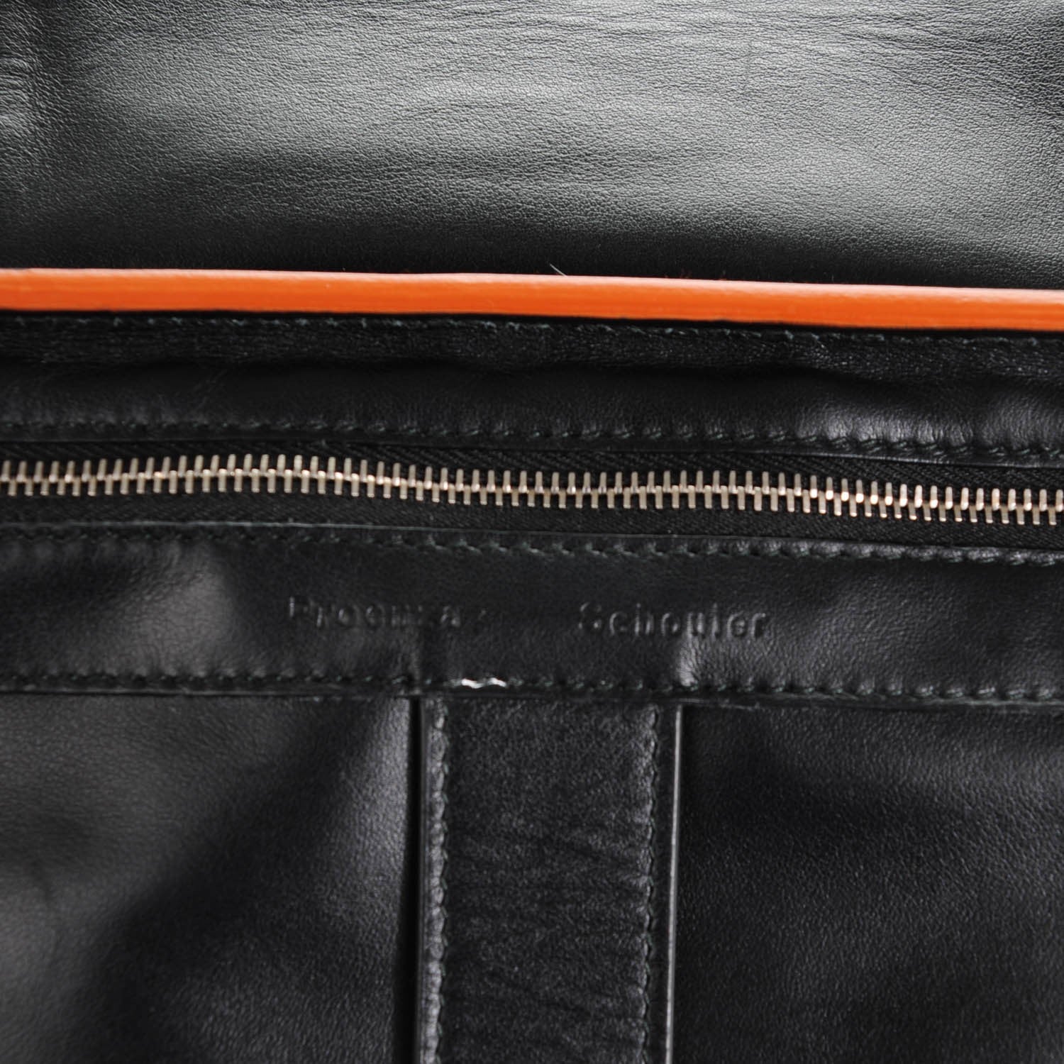 Proenza Schouler Calfskin Medium Whipstitch PS1 Satchel Black Orange 6 of 8