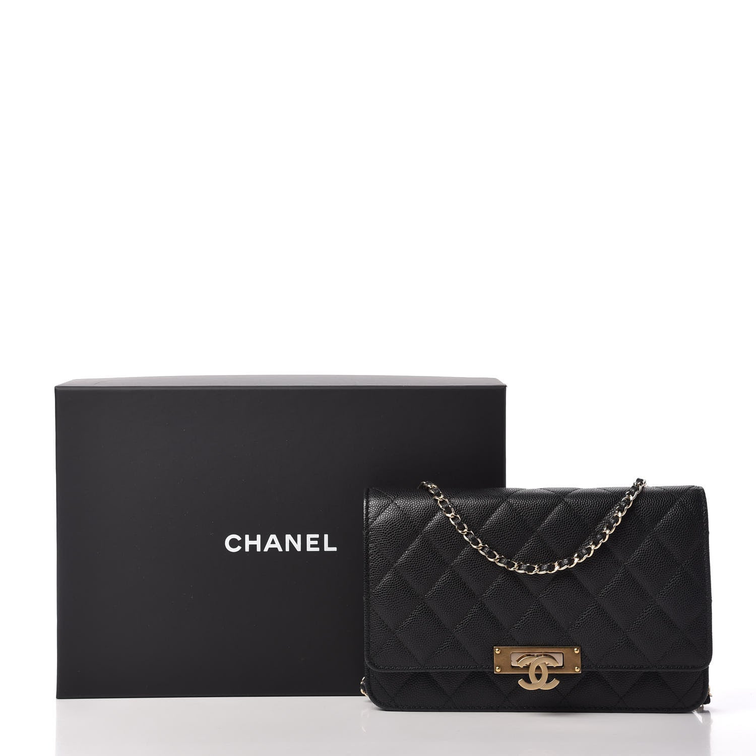 Chanel Caviar Quilted Golden Class Wallet On Chain WOC Black 12 of 12