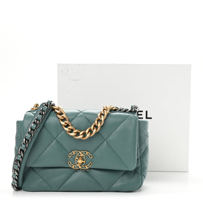 Chanel Lambskin Quilted Medium Chanel 19 Flap Green 11 of 11