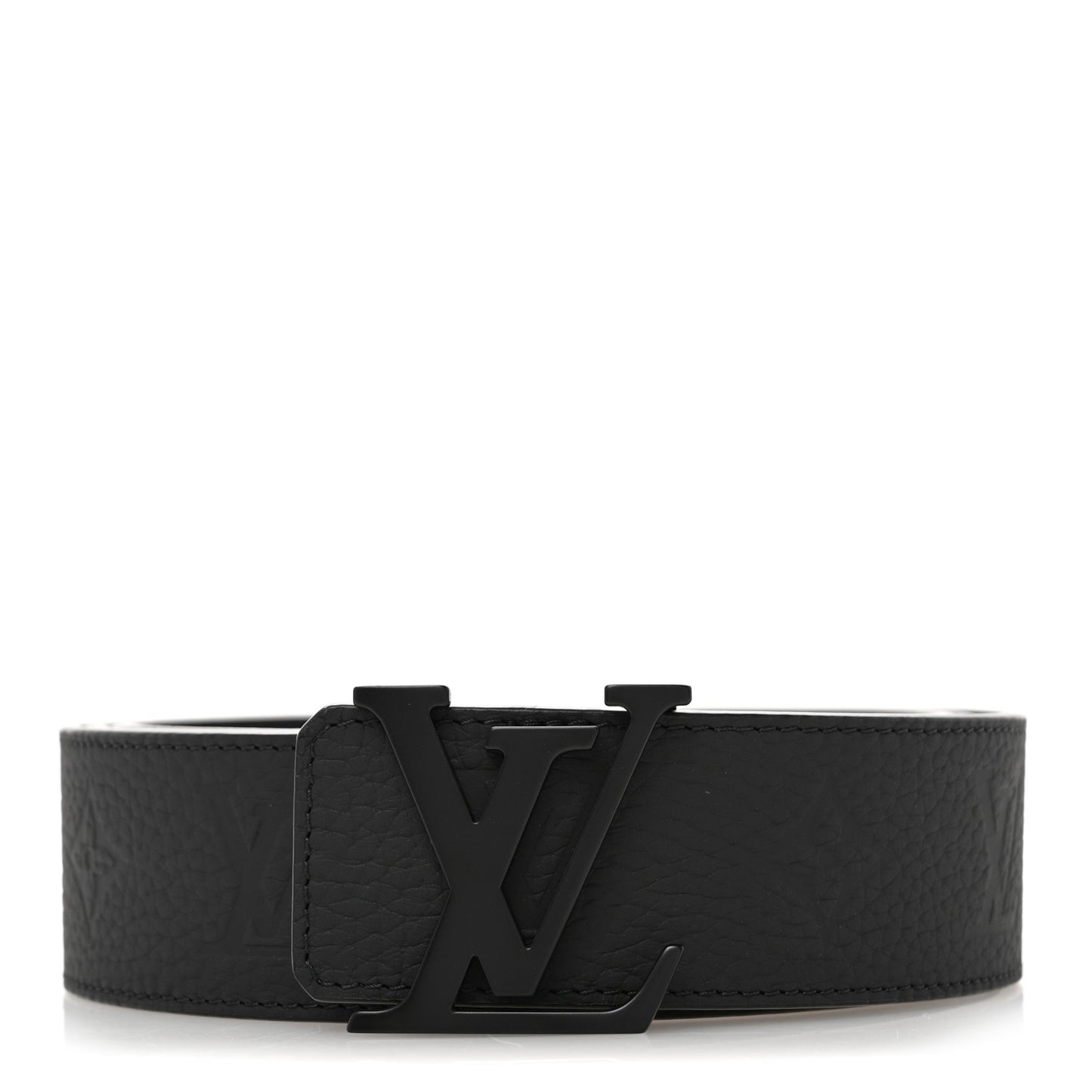 Taurillon Calfskin 40mm LV Initiales Reversible Belt 110 44 Black