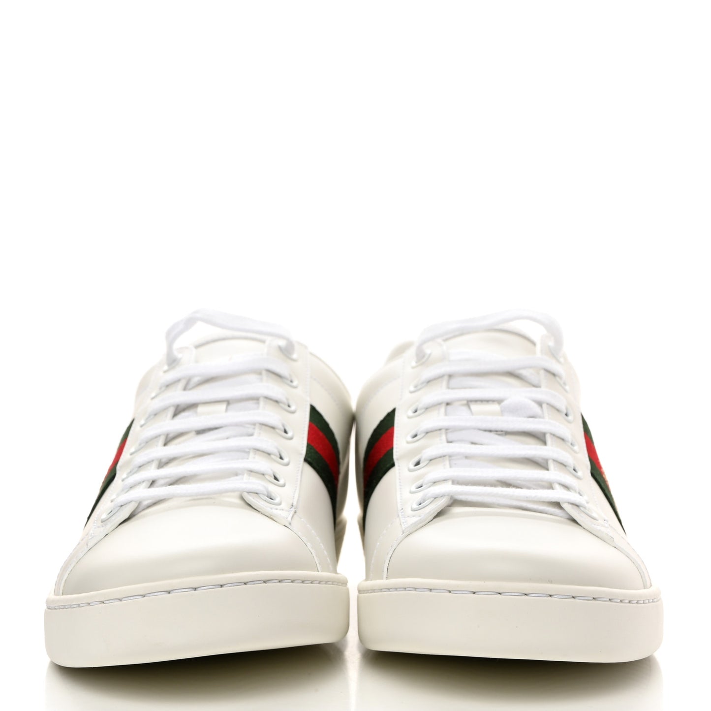 Calfskin Ayers Bee Embroidered Womens Ace Sneakers 41 White Green