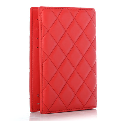Chanel Lambskin Quilted Passport Holder Red 3 of 9