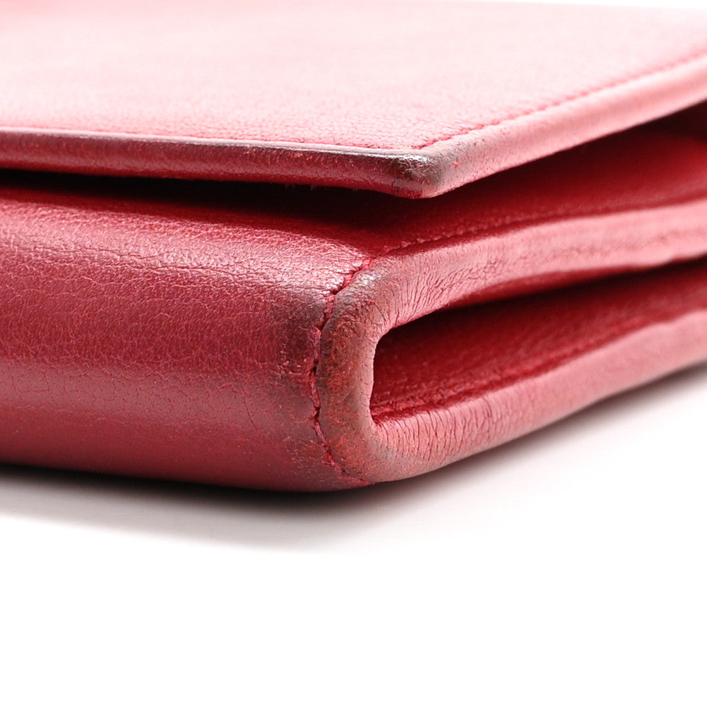 Goatskin Belle De Jour Flap Wallet Rouge Orient