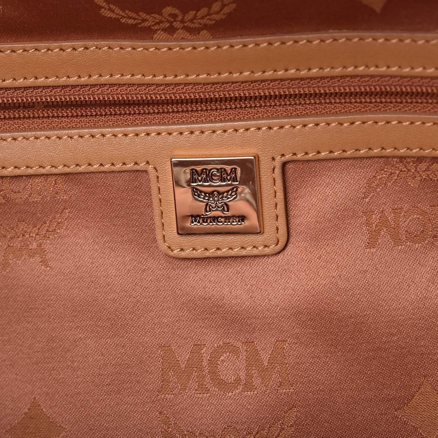 MCM Visetos Crown Stud Medium Stark Backpack Cognac 6 of 14