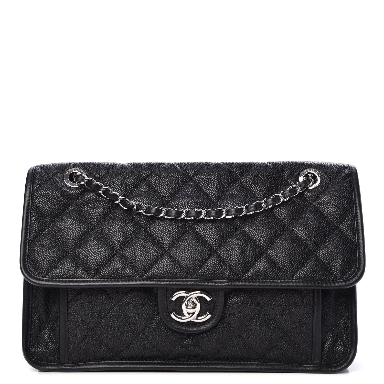 Chanel Caviar Quilted Large French Riviera Flap Black 1 of 10