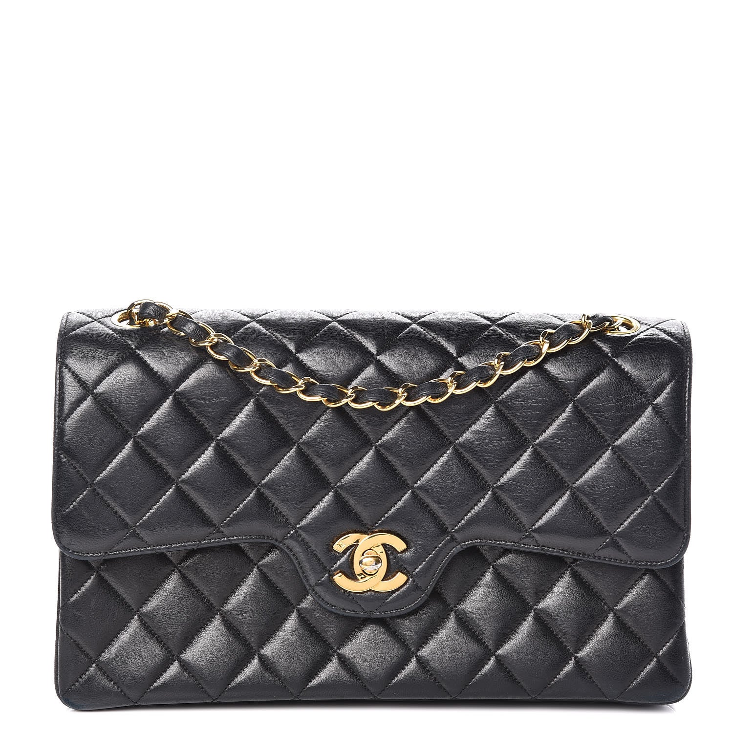 Chanel Lambskin Quilted Medium Double Flap Black 1 of 27