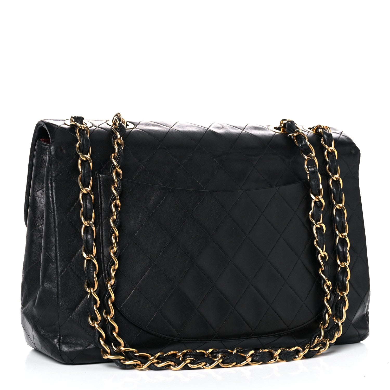 Chanel Lambskin Quilted XL Jumbo Single Flap Black 3 of 33