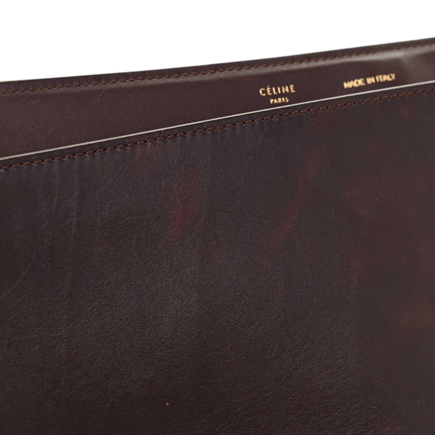 Celine Calfskin Suede Tri-Color Medium Trapeze Burgundy 21 of 32