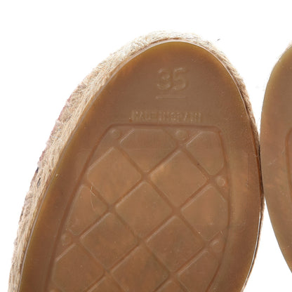 Chanel Tweed CC Espadrilles 35 Beige Pink Peach 10 of 10