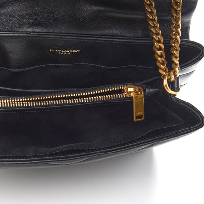 Saint Laurent Calfskin Y Quilted Monogram Small Loulou Chain Satchel Black 5 of 8
