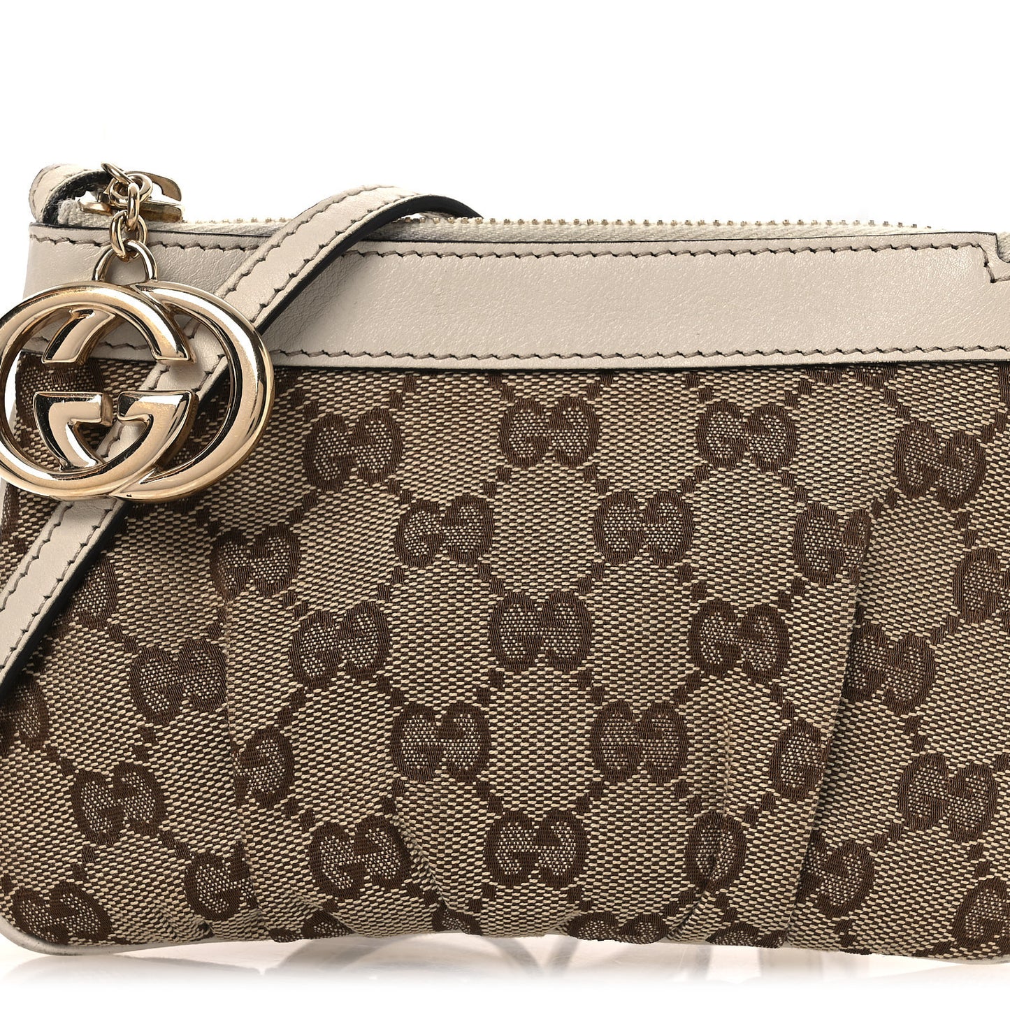 Monogram GG Heart Charm Crossbody Pochette White