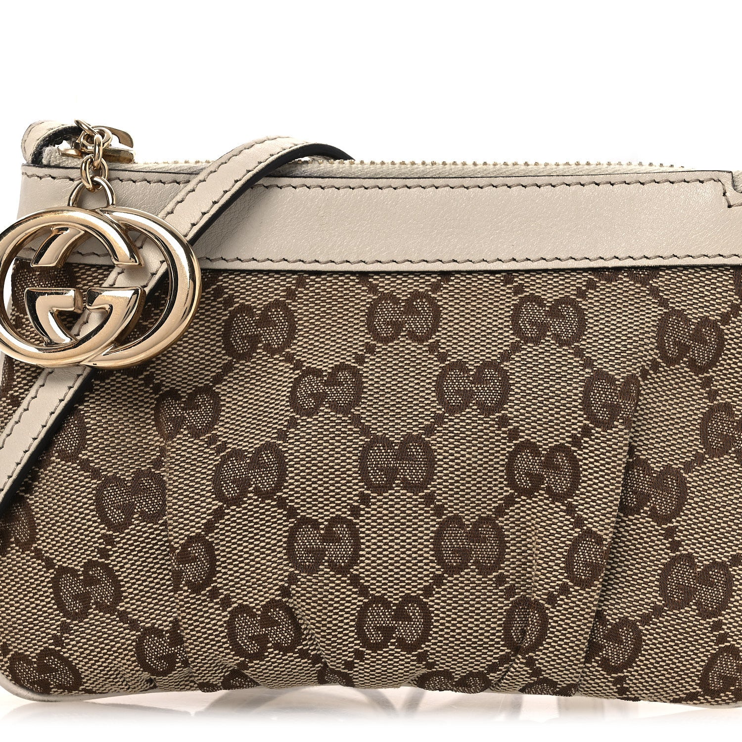 Gucci Monogram GG Heart Charm Crossbody Pochette White 7 of 10