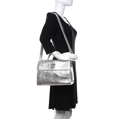 Christian Dior Metallic Calfskin Medium Diorever Flap Silver 2 of 9