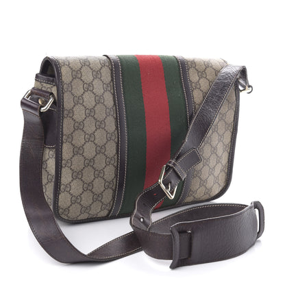 Gucci GG Plus Monogram Web Medium Flap Messenger Beige Dark Brown 3 of 18