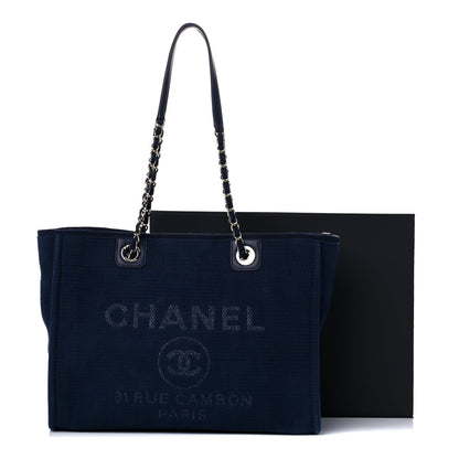 Chanel Mixed Fibers Small Deauville Tote Navy 11 of 11