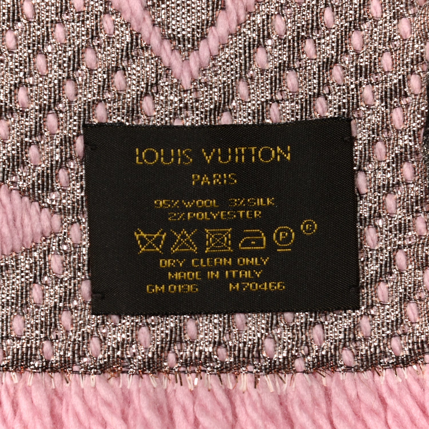 Louis Vuitton Wool Silk Logomania Shine Scarf Pink 3 of 4