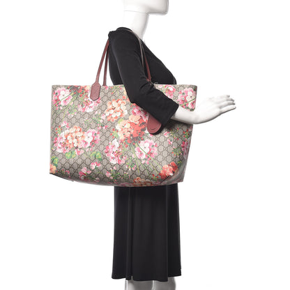 Gucci GG Supreme Monogram Blooms Large Reversible Tote Beige Multicolor Dry Rose 2 of 21