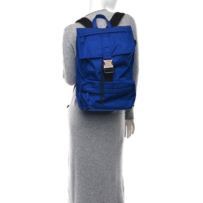 Fendi Econyl Nylon Santander Cuoio Roma Medium Fendiness Backpack Blu Neon 2 of 10