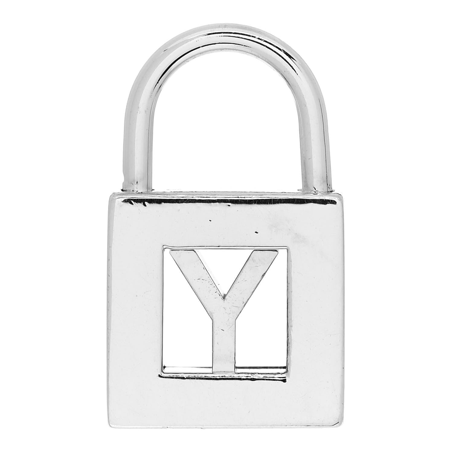 Tiffany Sterling Silver Letter Y Lock Charm Pendant 1 of 4