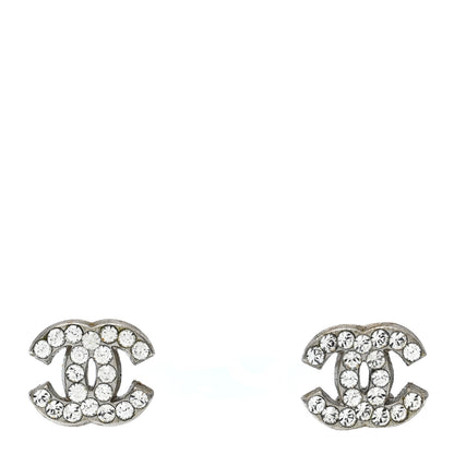 Chanel Crystal Mini Timeless CC Earrings Silver 1 of 5