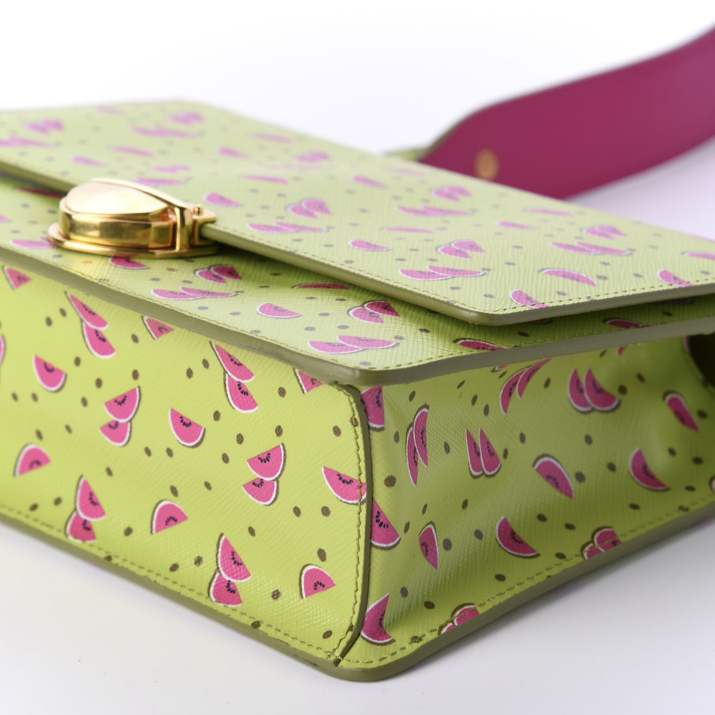 Saffiano Watermelon Print Shoulder Bag Erba