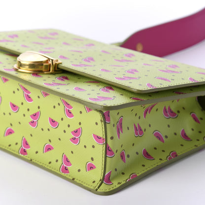Prada Saffiano Watermelon Print Shoulder Bag Erba 7 of 9