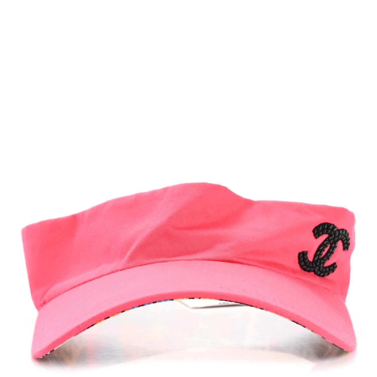 Chanel Cotton Canvas Logo CC Visor Pink Black 3 of 7