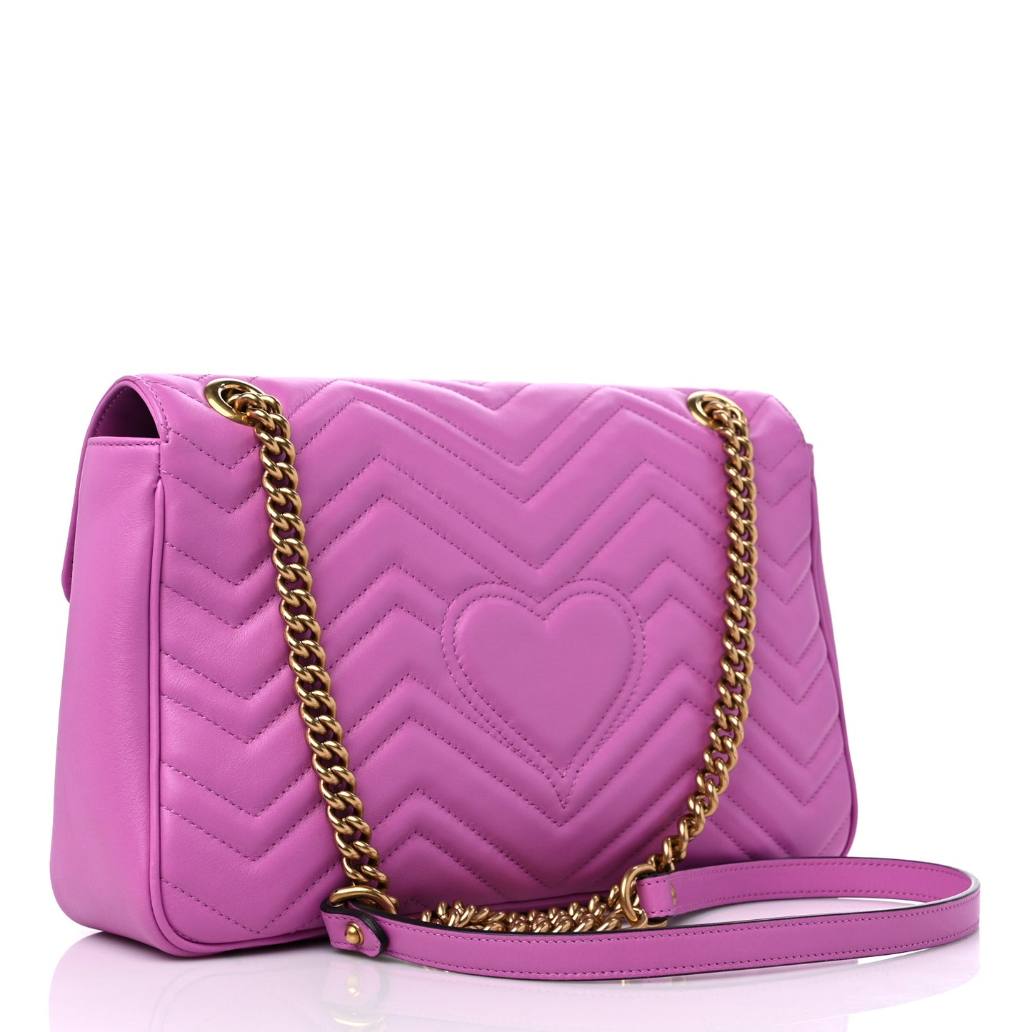 Calfskin Matelasse Medium GG Marmont Shoulder Bag Candy Mousse
