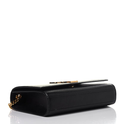 Saint Laurent Grain De Poudre Small Monogram Kate Satchel Black 3 of 10