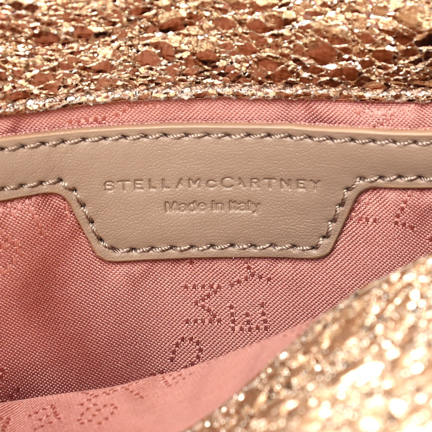 Stella McCartney Metallic Crackle Tiny Falabella Tote Gold 6 of 11