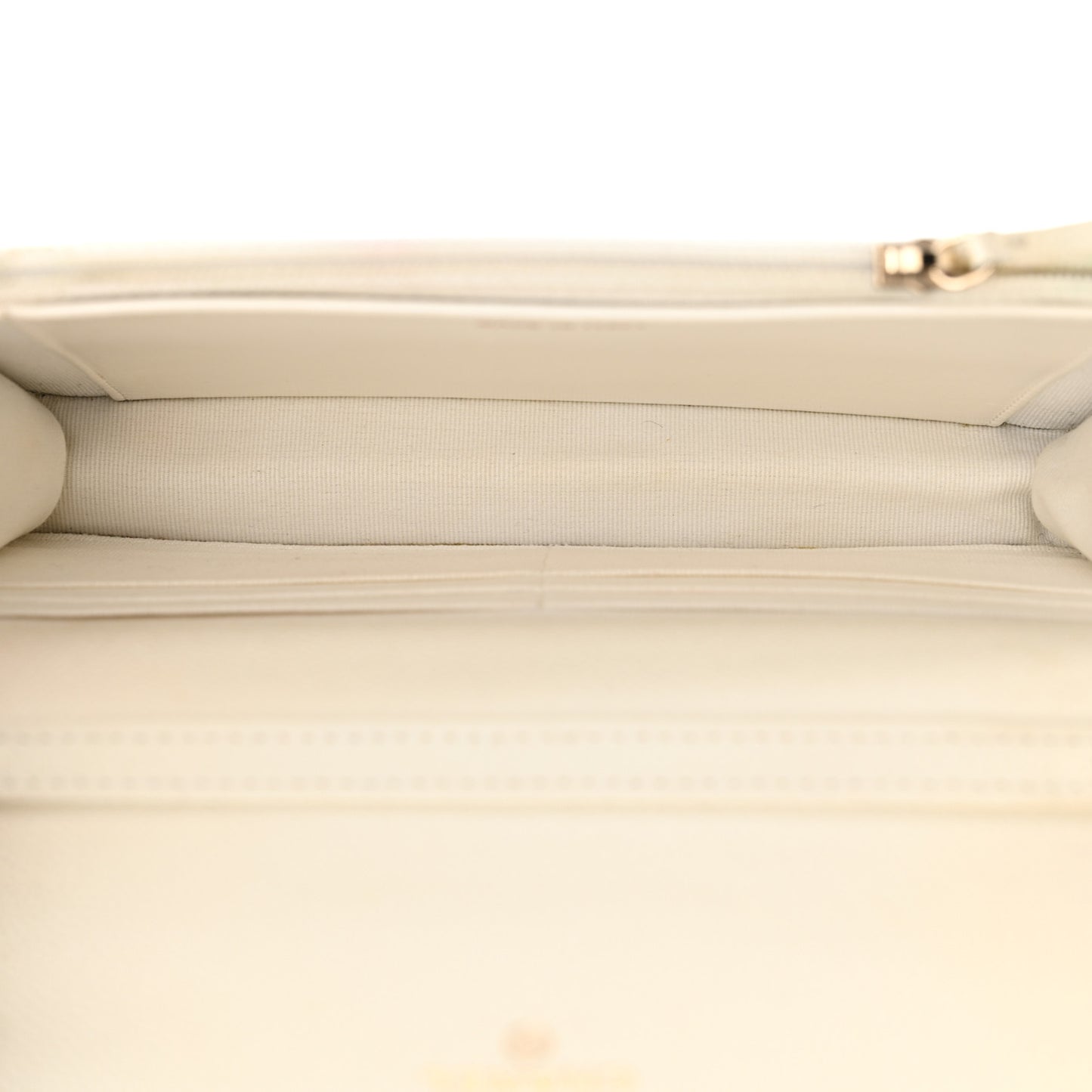 Shiny Caviar Quilted Chain Melody Wallet on Chain WOC White