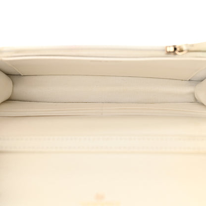 Chanel Shiny Caviar Quilted Chain Melody Wallet on Chain WOC White 5 of 14
