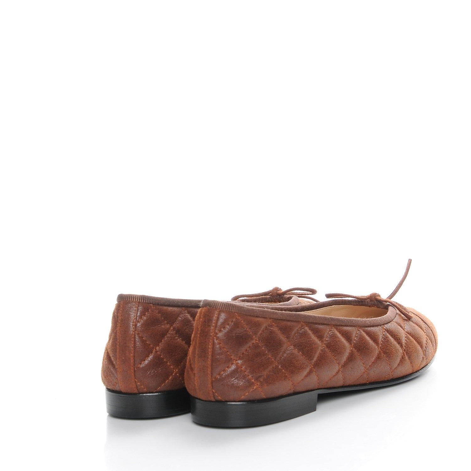 Chanel Iridescent Calfskin Quilted CC Cap Toe Ballerina Flats 39 Brown 4 of 8