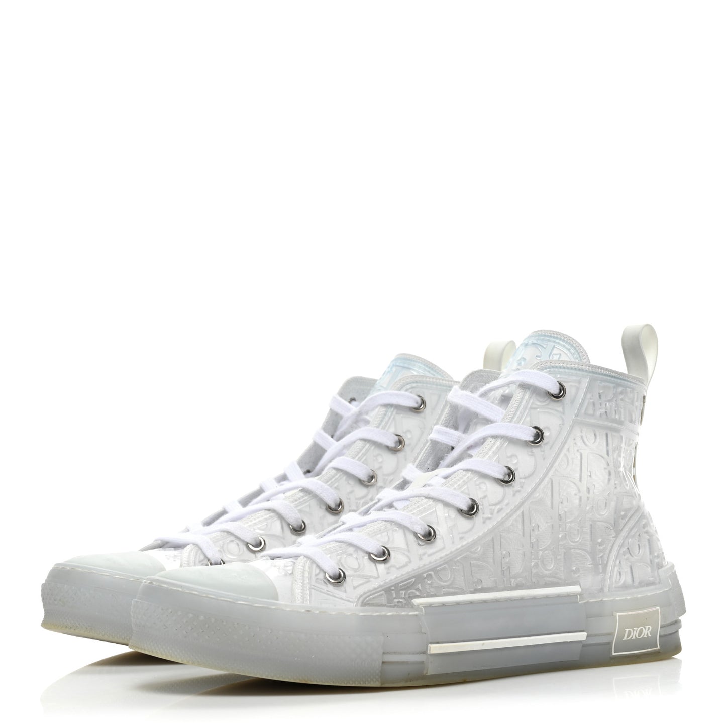 PVC Oblique Embossed Mens B23 High Top Sneakers 44 White