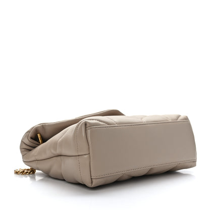 Saint Laurent Lambskin Quilted Toy Loulou Puffer Monogram Chain Satchel Dark Beige 4 of 9