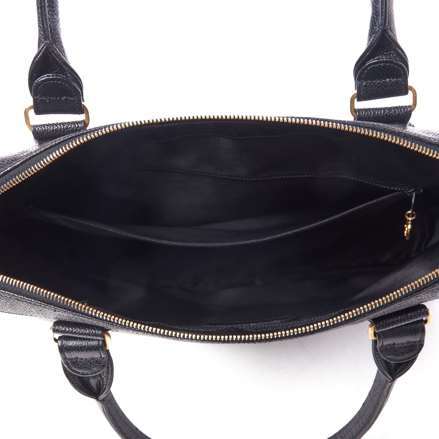 Caviar Large CC Shoulder Bag Black